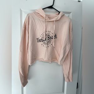 Peach Venice Beach cropped hoodie